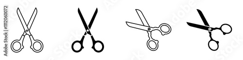 Scissors icon set.