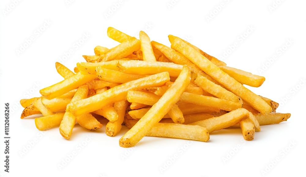 A generous pile of crispy French fries served on a clean white surface, perfect for sharing during snacks or meals A generous pile of crispy French fries served on a clean white surface, perfect for sharing during snacks or meals
