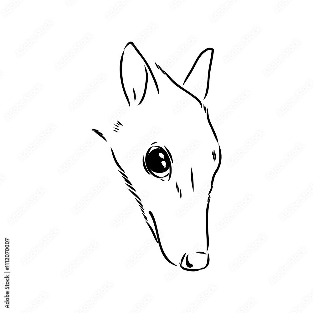 Fototapeta premium continuous lines mouse deer logo symbol vector icon illustration graphic design