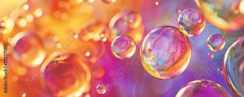 Colorful Liquid Bubbles in a Vibrant Abstract Background.