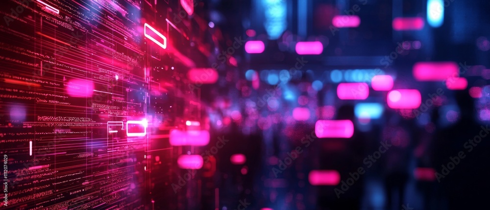 A vibrant, abstract depiction of digital data, featuring glowing lines and shapes in pink and blue hues, suggesting technology and connectivity. A vibrant, abstract depiction of digital data, featuring glowing lines and shapes in pink and blue hues, suggesting technology and connectivity.