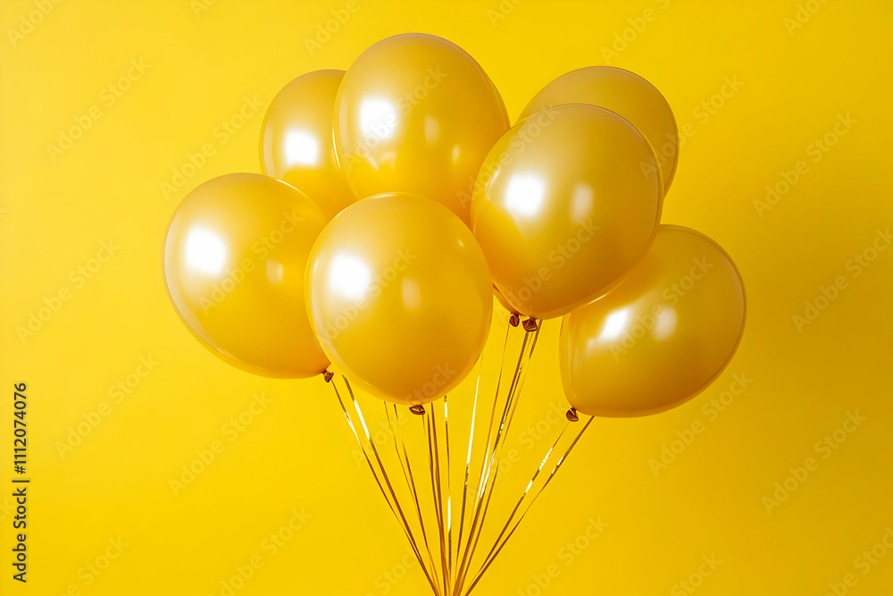 Golden Balloons Illustration