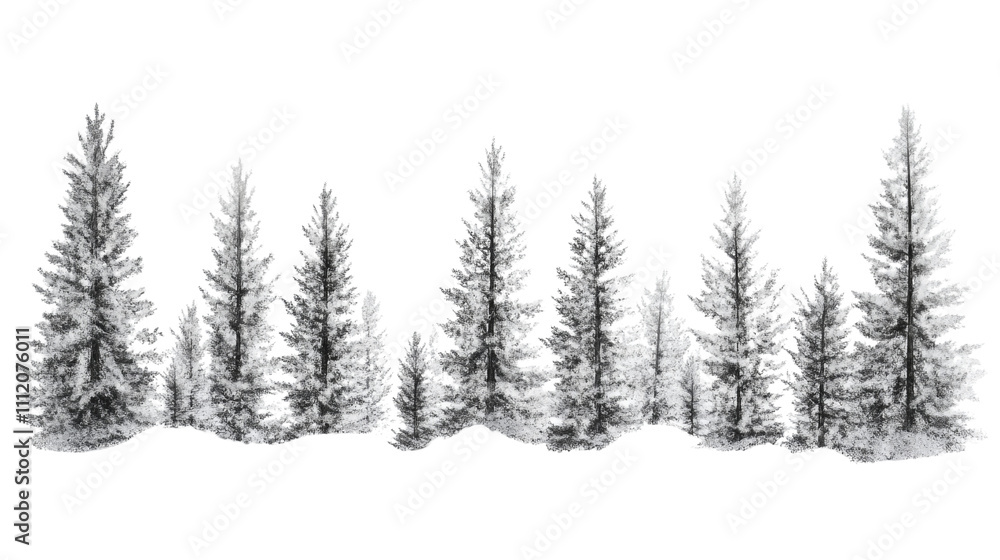 Coniferous forest landscape transparent background Coniferous forest landscape transparent background