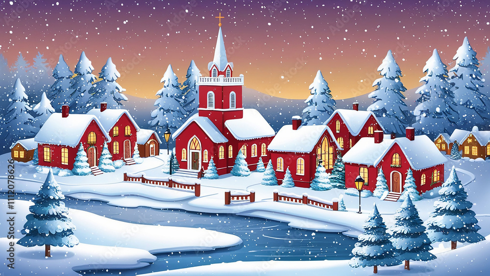 Fototapeta premium christmas tree in the snow