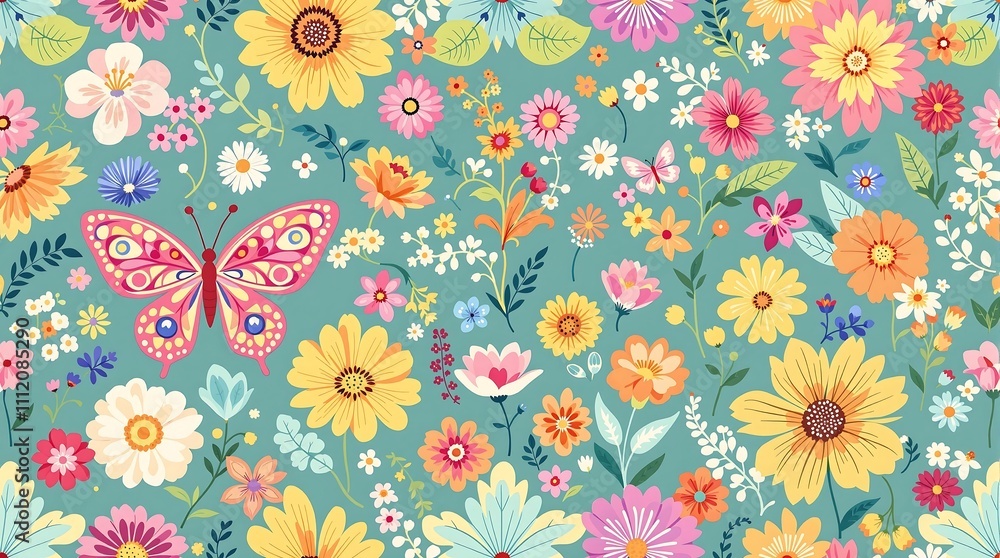 Floral Pattern With Pastel Flowers Background. Generator AI Floral Pattern With Pastel Flowers Background. Generator AI