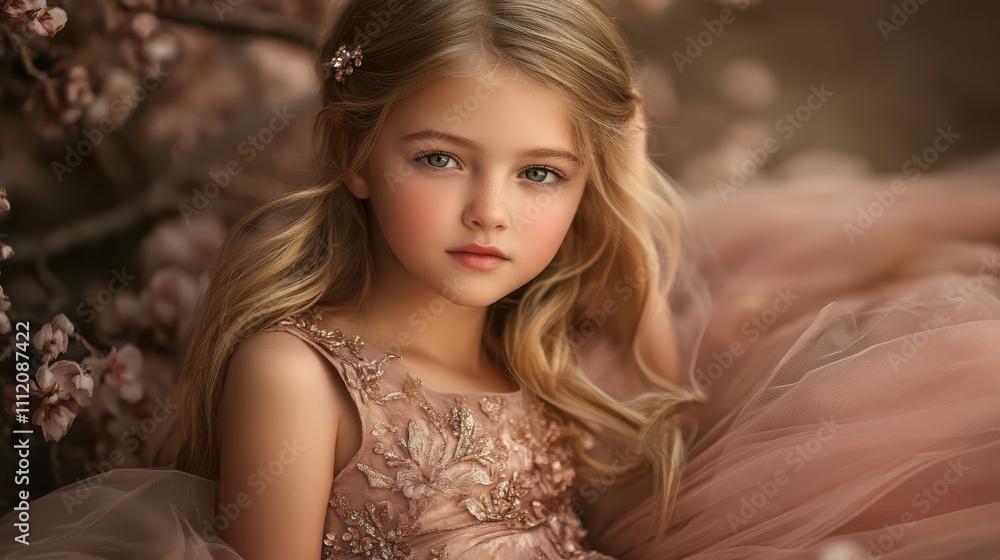 A young girl in a beautiful dress A young girl in a beautiful dress