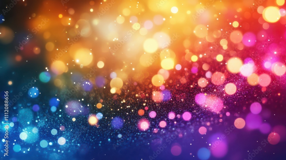Abstract Light Burst with Colorful Particles Abstract Light Burst with Colorful Particles