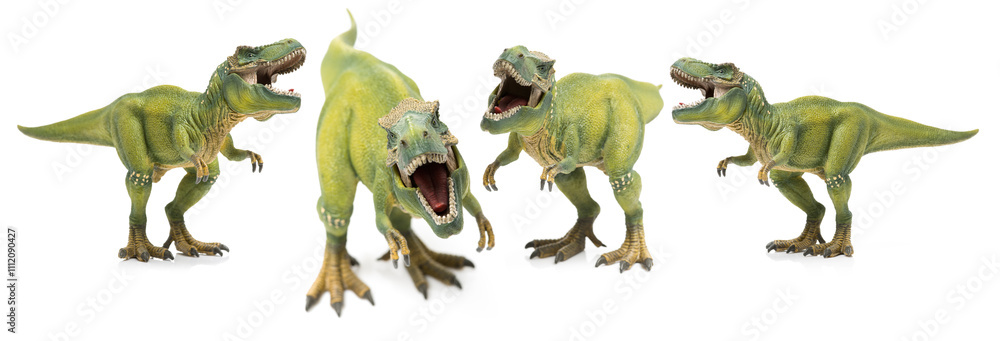 Fototapeta premium green tyrannosaurus on white background