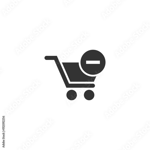 Shopping cart remove icon isolated on transparent background