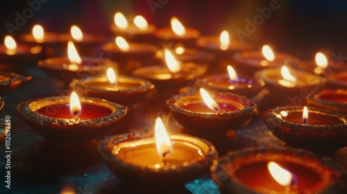 Burning candles for Diwali holiday