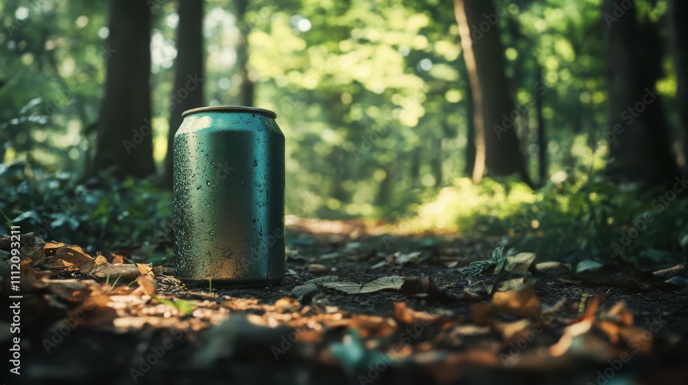 Fototapeta premium Can in the Forest Mockup