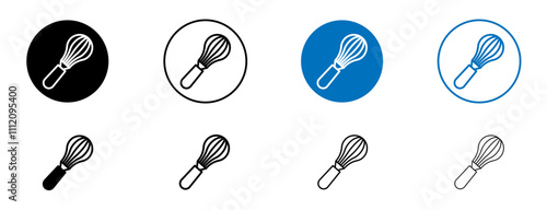 Beater icon set in black and blue colors