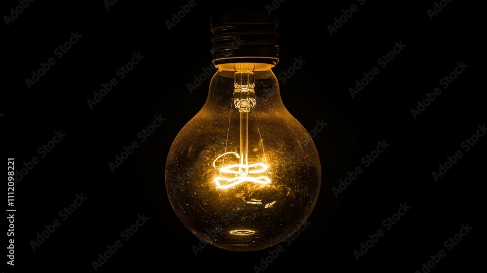 Huge light bulb glowing in the darkness Huge light bulb glowing in the darkness