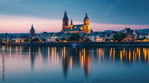 Scenic riverfront view of historic city with beautiful architecture