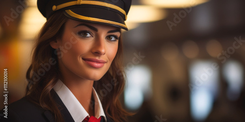 Stewardess at the airport Generative AI