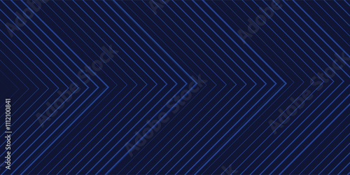Dark blue abstract background with glowing arrow lines technology futuristic concept. Modern shiny blue geometric lines design. Horizontal banner template suit for cover, header, poster, banner, web