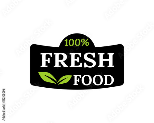 Eco friendly badge with a green leaf emblem, ideal for labeling safe, farm fresh, and bio products with an emphasis on wellness and quality.