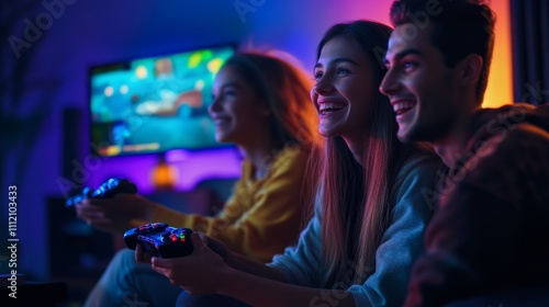 Friends Enjoying a Night of Gaming