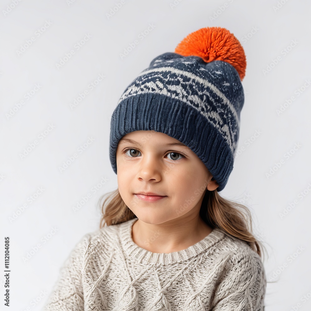 Kid in Winter Hats Enjoying the Cold Kid in Winter Hats Enjoying the Cold