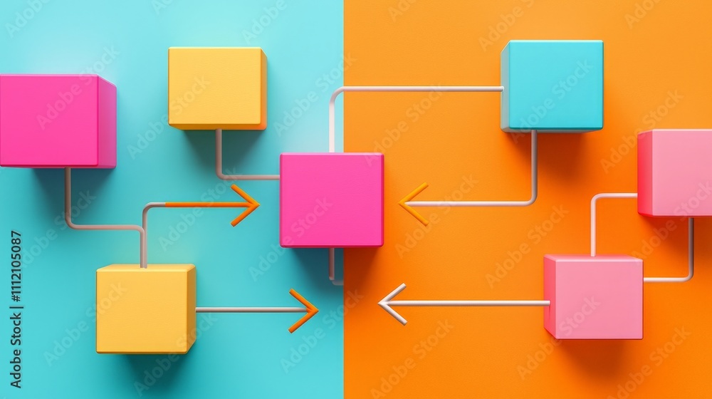 business scaling concept. Colorful blocks with arrows on contrasting backgrounds illustrating a process flow. business scaling concept. Colorful blocks with arrows on contrasting backgrounds illustrating a process flow.