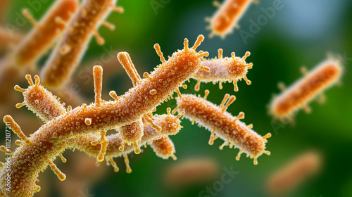 Close-Up View of Legionella pneumophila Colonies Under Microscope photo