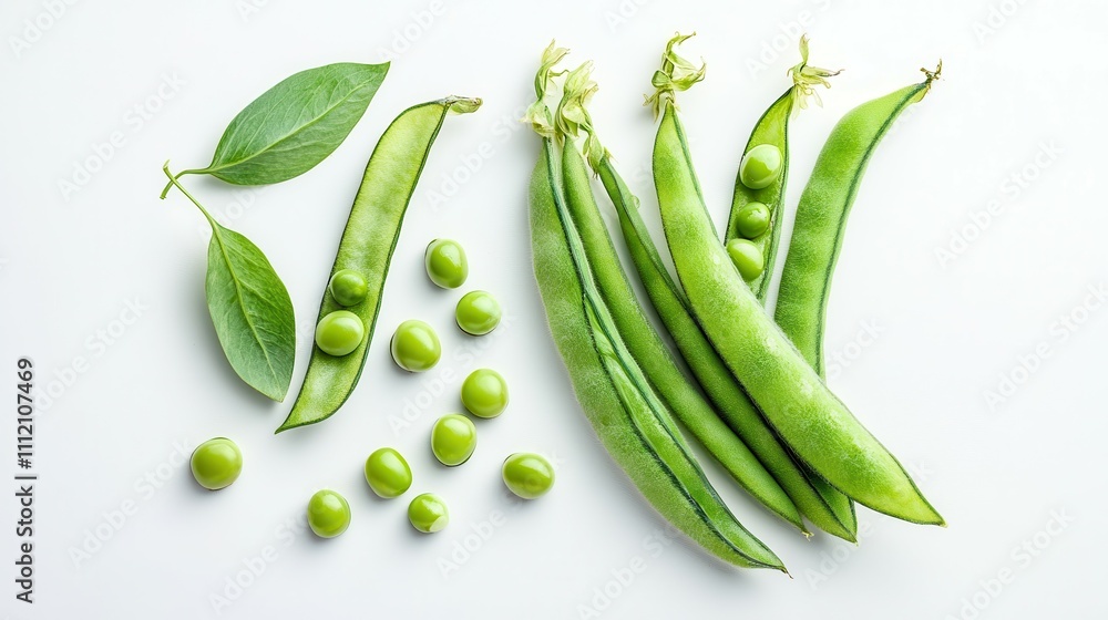 Green beans pea isolated on white background Green beans pea isolated on white background