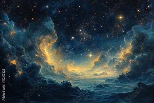 Celestial Cloudscape A Galactic Ocean Of Stars