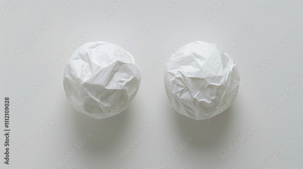 Crumpled disposable paper napkin in shape ball Crumpled disposable paper napkin in shape ball