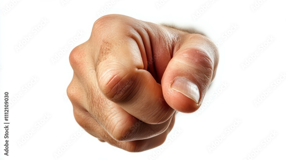 Hand pointing caucasian isolated on white background Hand pointing caucasian isolated on white background