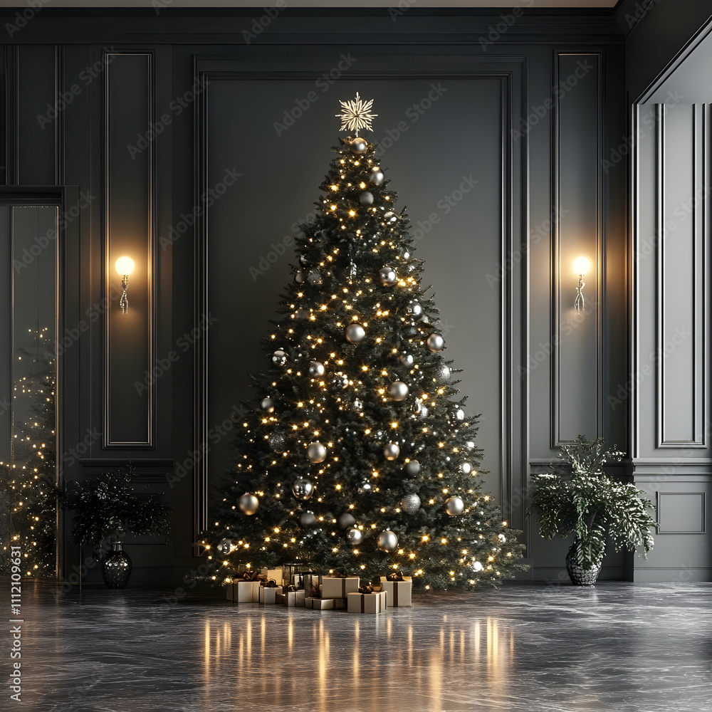 Fototapeta premium Elegant 3D Christmas Tree Illustration
