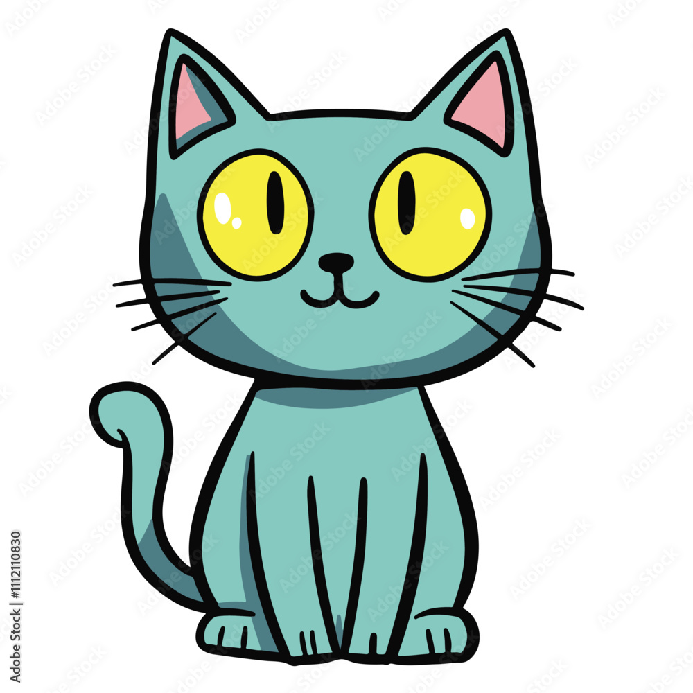 Fototapeta premium Hand drawn toddler cute cat
