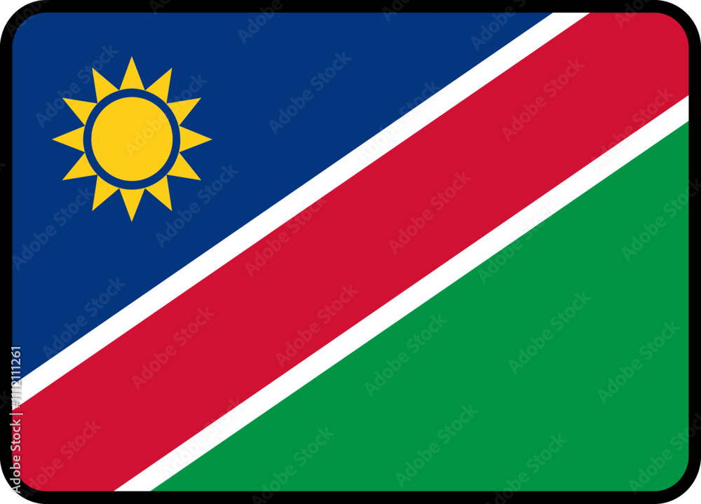 Fototapeta premium Namibia Flag Rounded Rectangle Icon