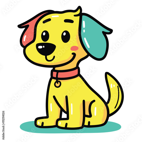 Hand drawn toddler cute dog