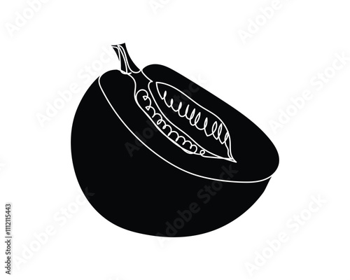 Hand-drawn melon silhouette, melon graffiti