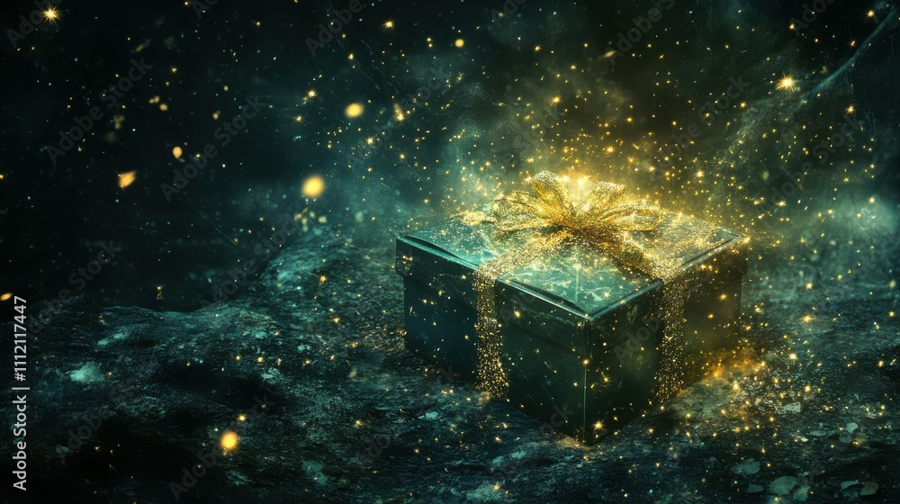 Magic gift box image. Mixed media Magic gift box image. Mixed media