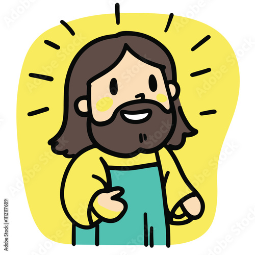 Hand drawn toddler cute jesus