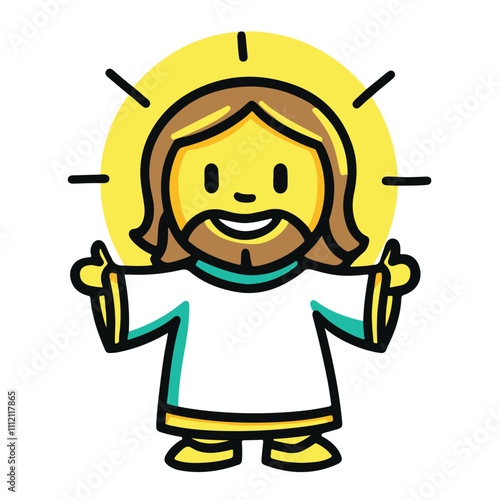Hand drawn toddler cute jesus