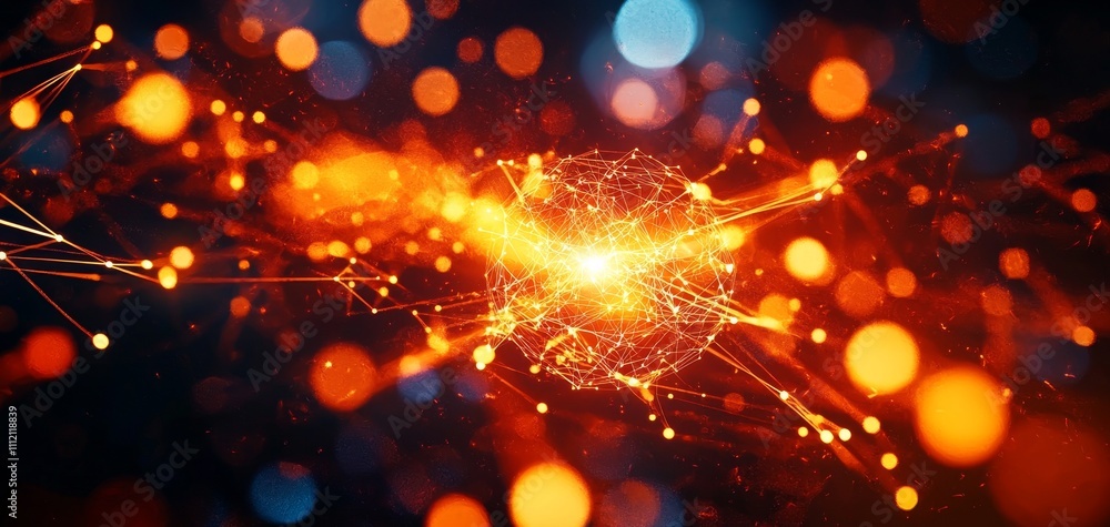 Abstract visualization of dynamic energy and movement in vibrant orange and blue colors. Abstract visualization of dynamic energy and movement in vibrant orange and blue colors.