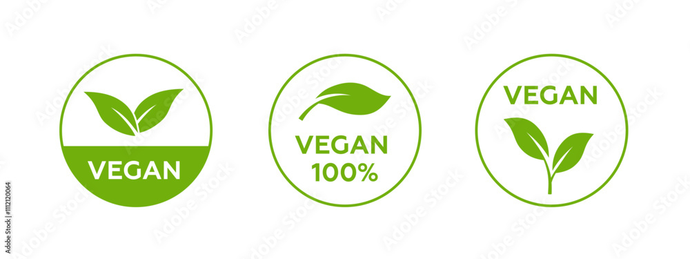 A minimalistic green leaf icon with a circular outline, symbolizing vegan lifestyles, sustainability, and organic agriculture, perfect for eco friendly products and stickers. A minimalistic green leaf icon with a circular outline, symbolizing vegan lifestyles, sustainability, and organic agriculture, perfect for eco friendly products and stickers.