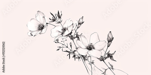 Abstract Botanical Florals  background pattern Generative AI
