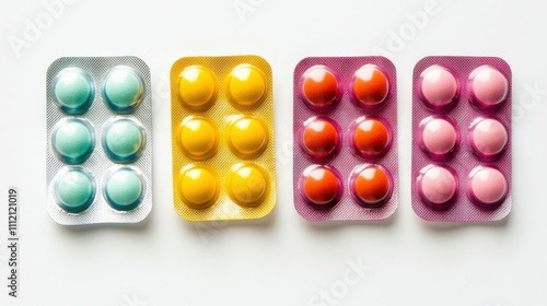 Tablets in strip isolated on white background