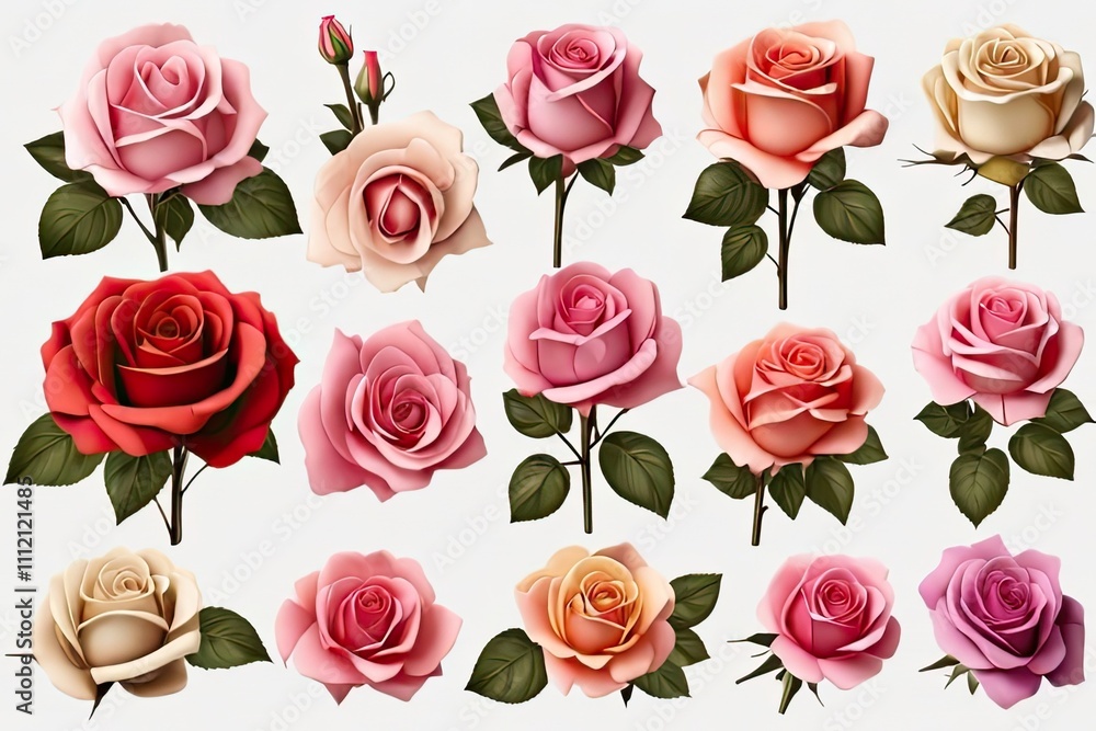Seamless floral pattern with blooming pink roses, perfect for romantic designs Seamless floral pattern with blooming pink roses, perfect for romantic designs