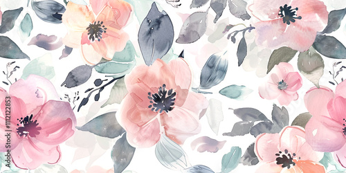 Abstract Botanical Florals  background pattern Generative AI