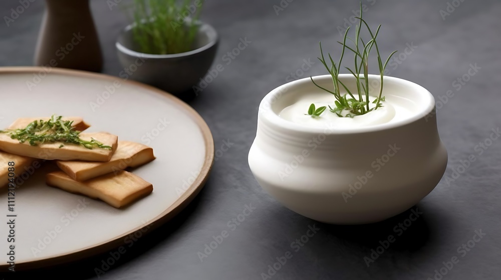 Creamy Dip with Herbs and Crispy Breads Creamy Dip with Herbs and Crispy Breads