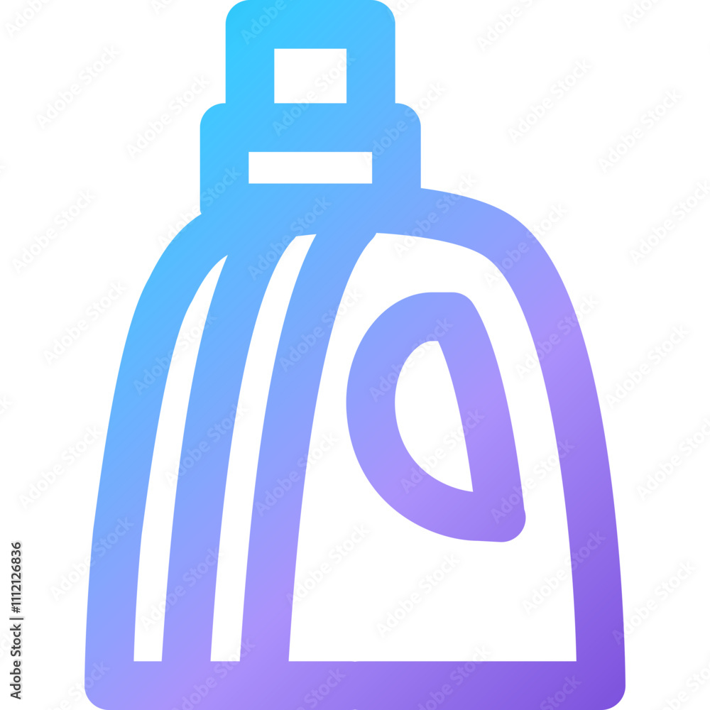 Stylized laundry detergent bottle icon showing vibrant colors and modern design for laundry activities Stylized laundry detergent bottle icon showing vibrant colors and modern design for laundry activities