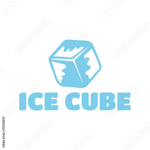 Ice cube logo design template.