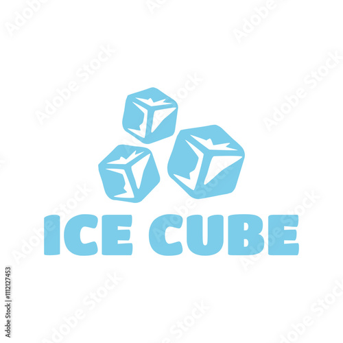 Ice cube logo design template.