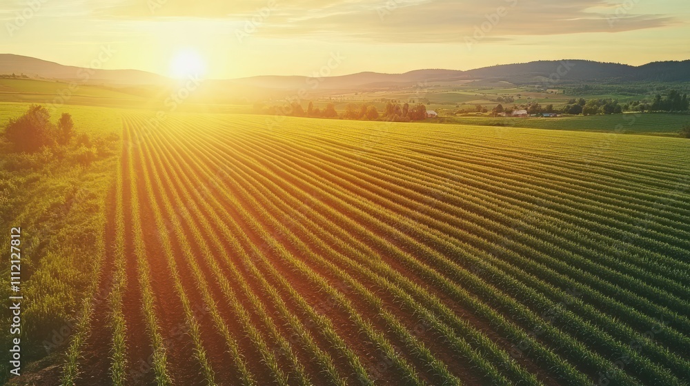 custom made wallpaper toronto digitalAerial view of a colorful farm landscape with geometric crop fields at sunrise