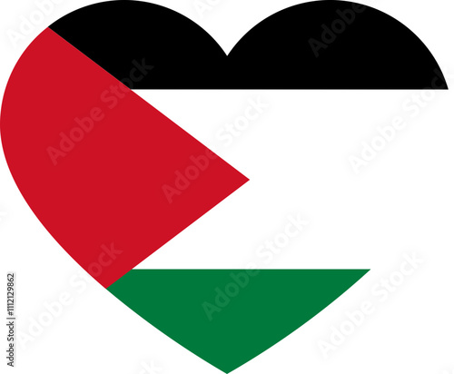 Heart Icon inside Palestine Flag