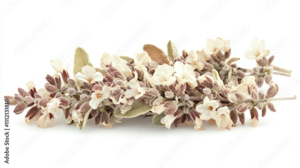 Sage with blossoms isolated on white background Sage with blossoms isolated on white background